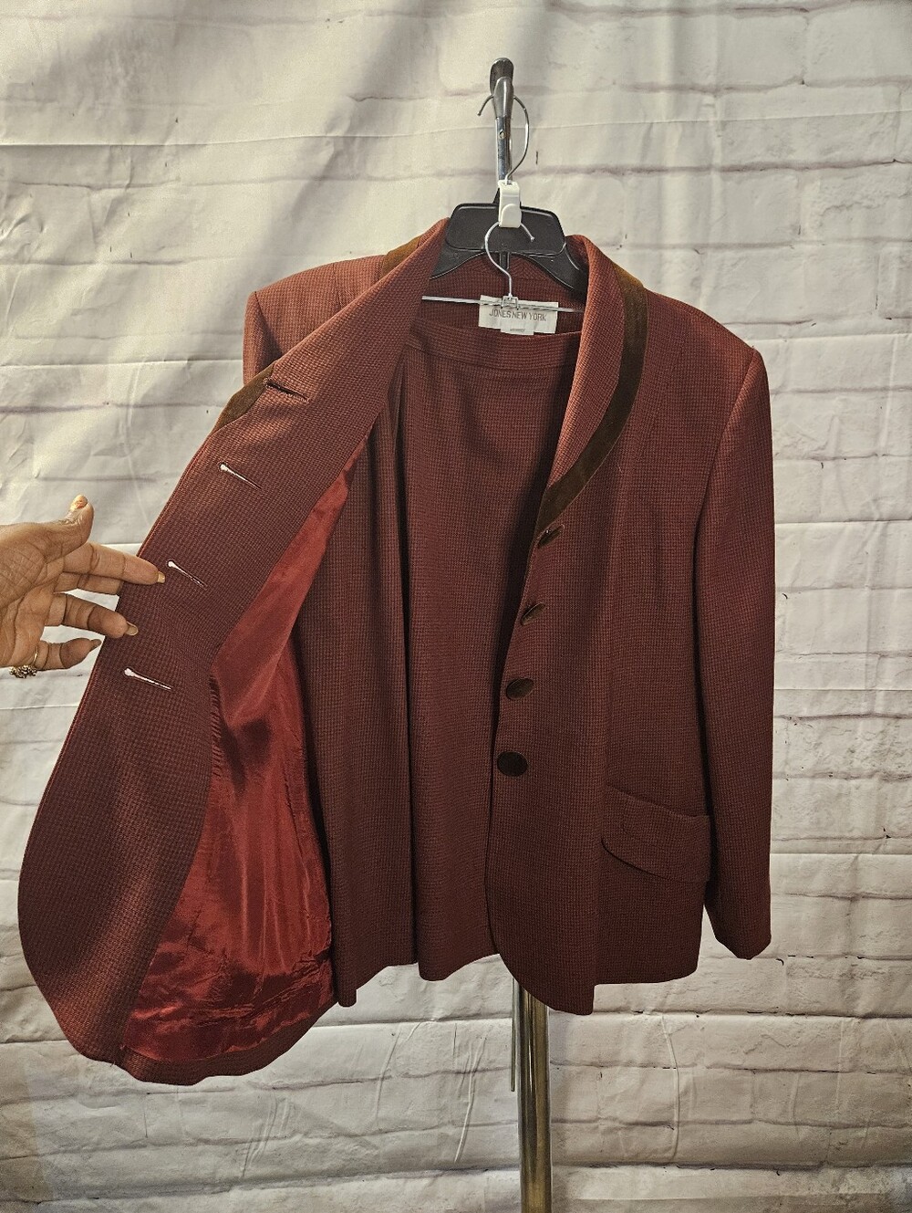 Jones New York Rust-Toned Midi Skirt - Tailored Pencil Silhouette - Picture 6 of 8